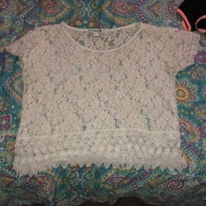Large lace crop top, like new!